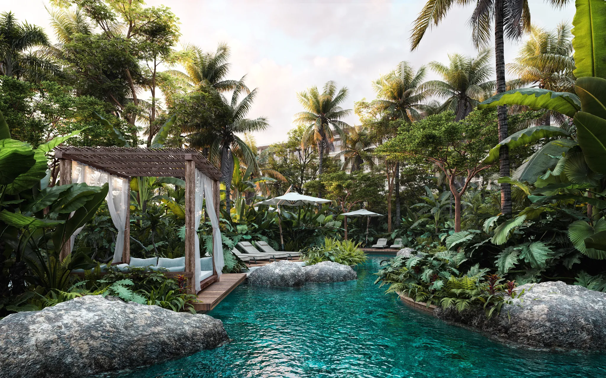 SEPBC-EXT-Jungle-Pool-RNDR Secrets Playa Blanca Mexico Destination Wedding